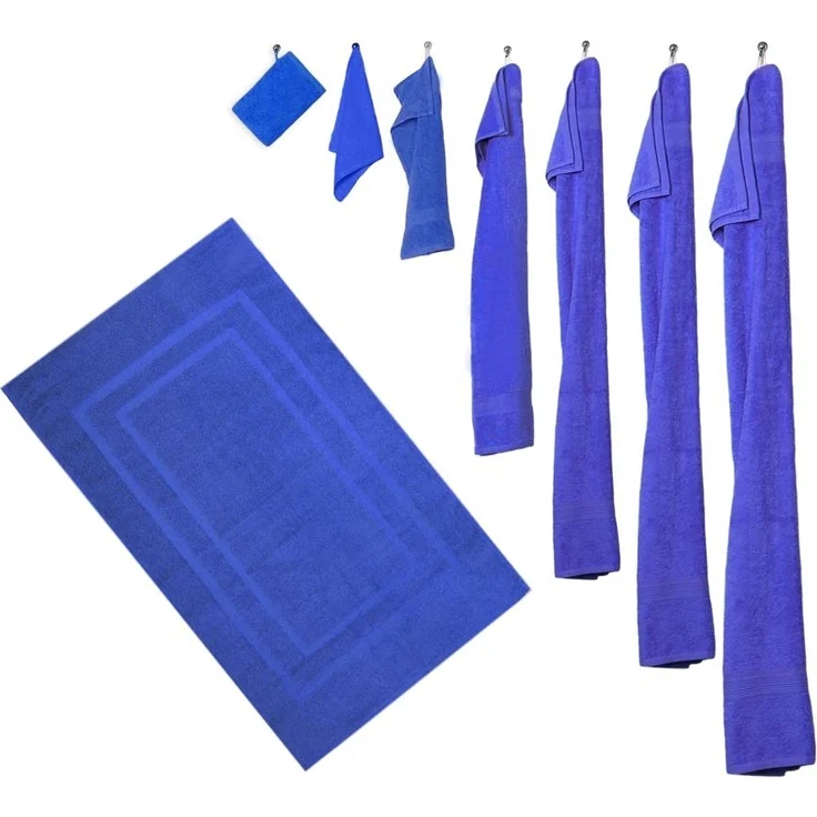 8er Set - 4 Handtücher, 4 Gästetücher - Royalblau