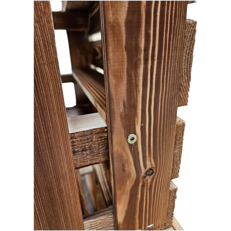 4er Set Holzkisten Weinkisten Obstkiste Klein Geflammt Regal aus Holz 40x30x25cm – Bild 10