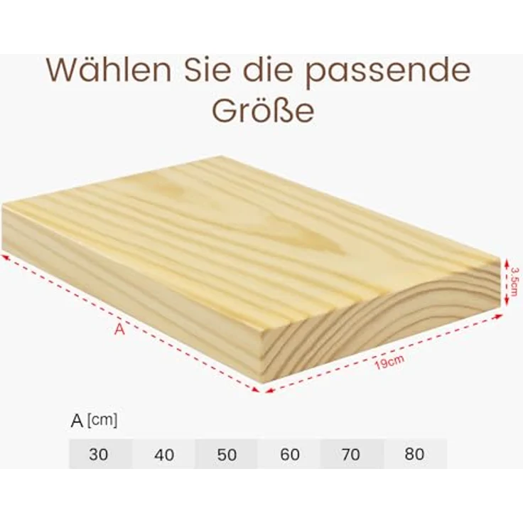 eSituro Wandregal Holz, Regal Wand, Hängeregal, Schweberegal, Regalbrett 40 x 19 x 3,5 cm, Wand Regal, für Küche Wohnzimmer Schlafzimmer, Wandboard mit unsichtbarer Halterung, Holzoptik – Bild 4