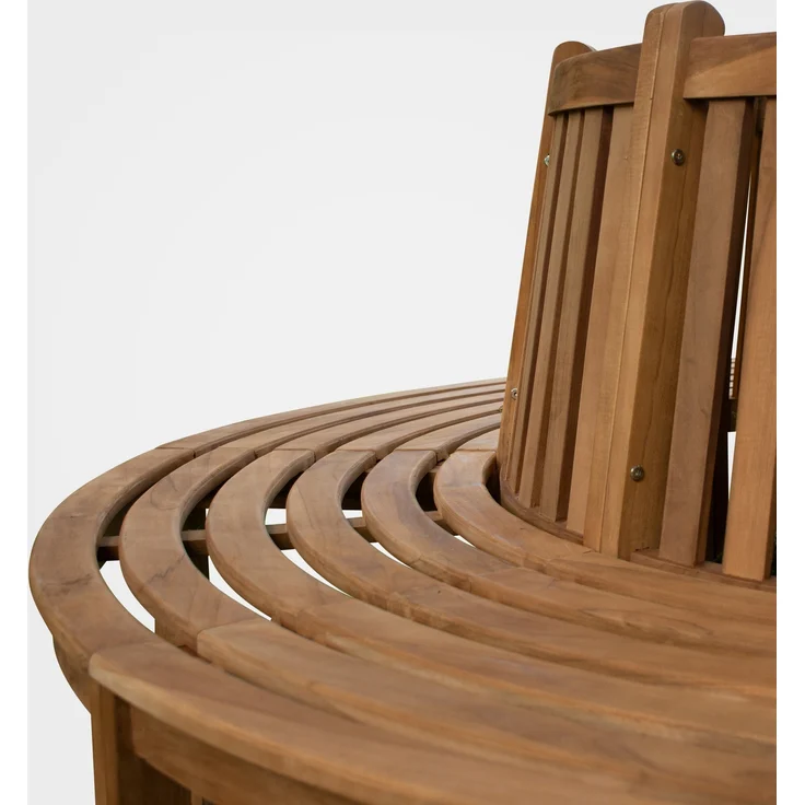 Baumbank TINAR - Braun 203x203x90 cm | Kreisrunde Sitzbank Mit Lehne Baumbank Gartenbank Für Baum – Bild 2