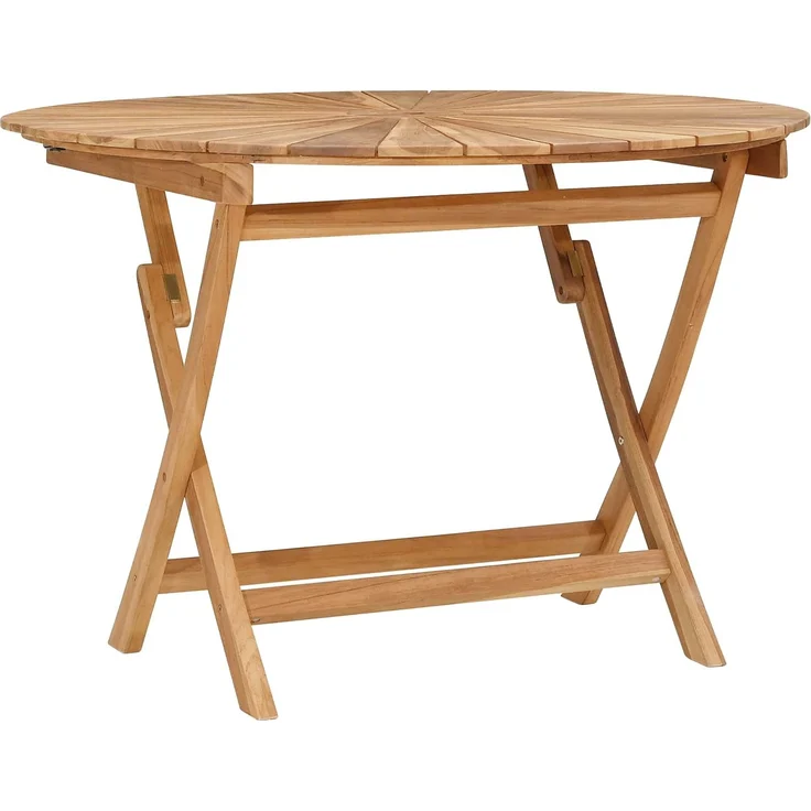 vidaXL Klappbarer Gartentisch Natur Ø 110 x 75 cm Teak-Massivholz 42028987 – Bild 2