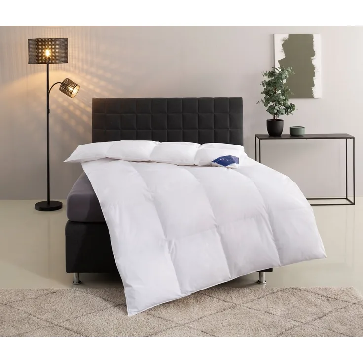 Excellent Daunenbettdecke VENEDIG, Bettdecken für Sommer und Winter, Decke, Füllung: 90% Daunen, 10% Federn, Bezug: 100% Baumwolle, Bettdecke 135x200 cm, 155x220cm und weitere Größen, Made in Germany
