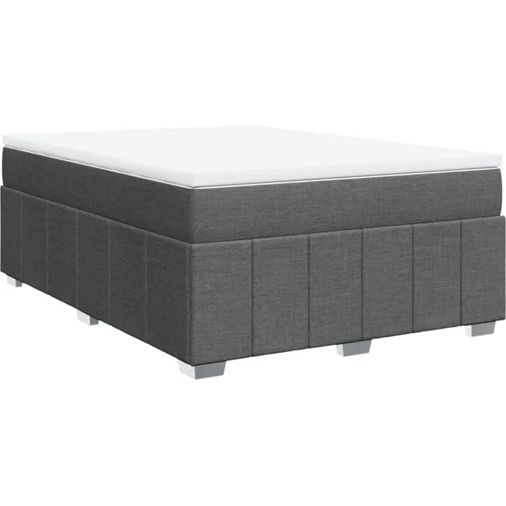 vidaXL Boxspringbett mit Matratze Dunkelgrau 140x200 cm Stoff 3285478 – Bild 2