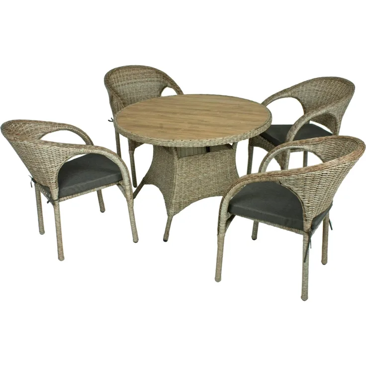 Garden Pleasure 5tlg Lounge Set Garten Sitzgruppe Sofa Sessel Tisch Rattan Optik