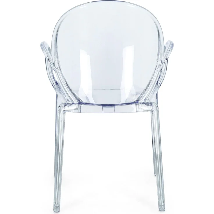 Gartenstuhl Allican 4er-Set aus Kunststoff, modern stapelbar mit Armlehne, transparent – Bild 6