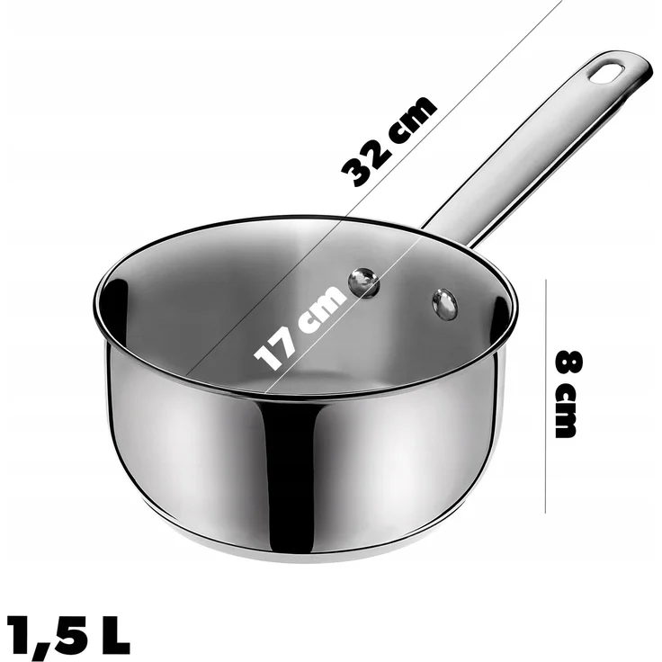 KADAX Topf Kochtopf 1,5L Induktion Stahl Gas Stahl 16cm – Bild 3