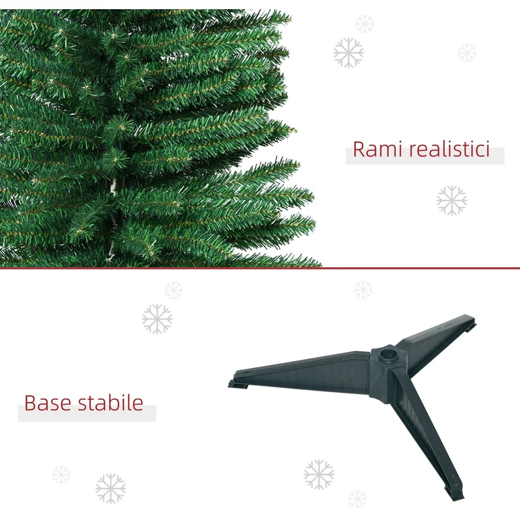 Rayofly-Schlanker künstlicher Weihnachtsbaum H150cm, 294 Zweige, Metallständer, grün – Bild 8
