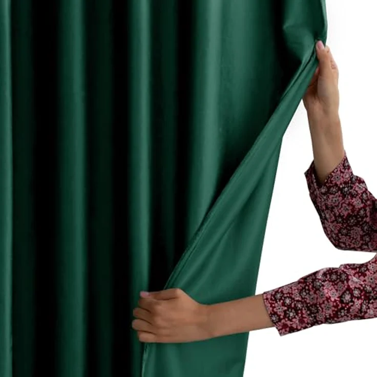 Restilo Gardine Gardine Multifunktionsband Kräuselband Vorhang Verdunkelnd Samt Textil (1 St), Kräuselband, verdunkelnd, Samt Textilien, mit Raffhalter – Bild 8