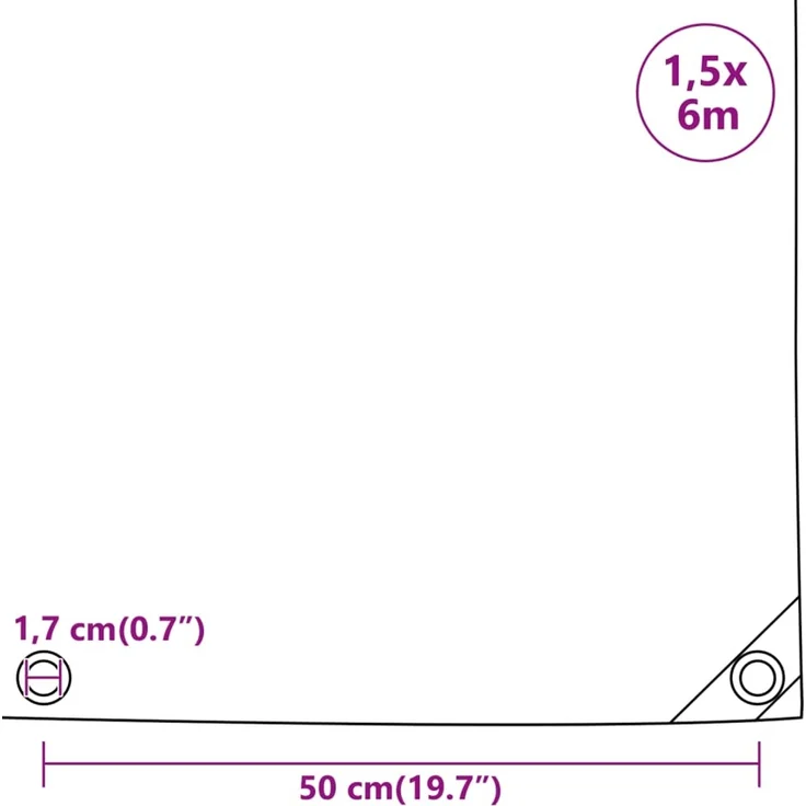 vidaXL Abdeckplane Anthrazit 1,5x6 m 650 g/m² 156092 – Bild 10