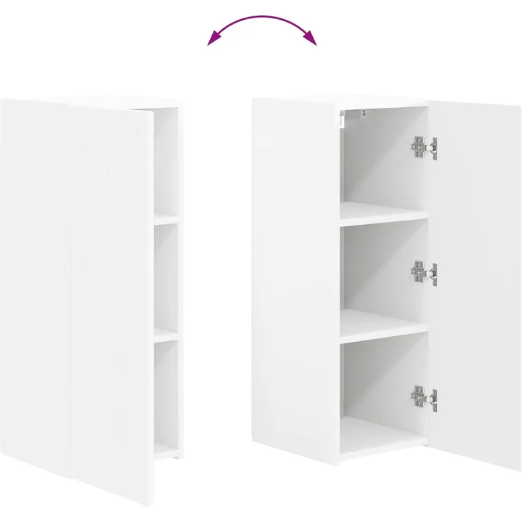vidaXL TV-Wandregal-Set Wandmontiert 4 pcs Weiß Holzwerkstoff 3408916 – Bild 11