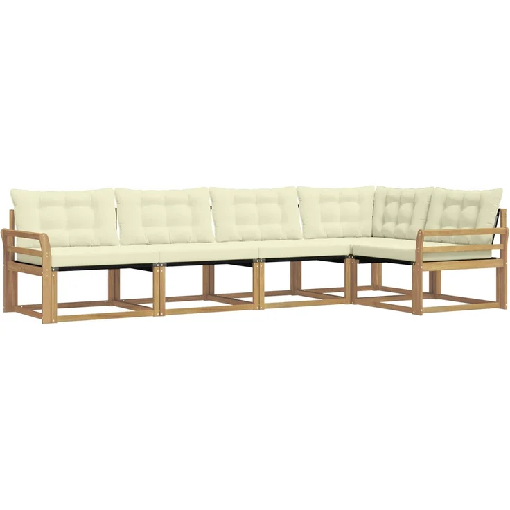 vidaXL Outdoor-Sofagarnitur 5 stk. Weiß und Creme 3388684 – Bild 2