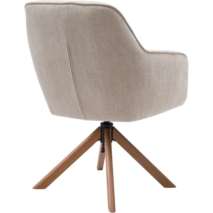 Armlehnstuhl >Avola< (2er-Set) leinen-beige, 360° drehbar, Federkern - 57x87x65 (BxHxT) – Bild 5