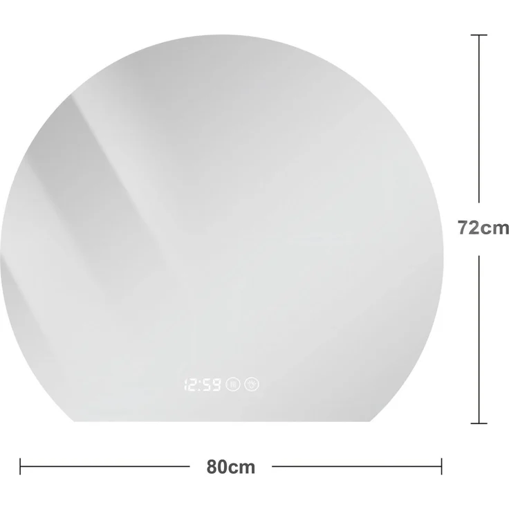 Badspiegel mit LED-Beleuchtung, Antibeschlag & Touchsteuerung, 40x80 cm,Silber – Bild 10