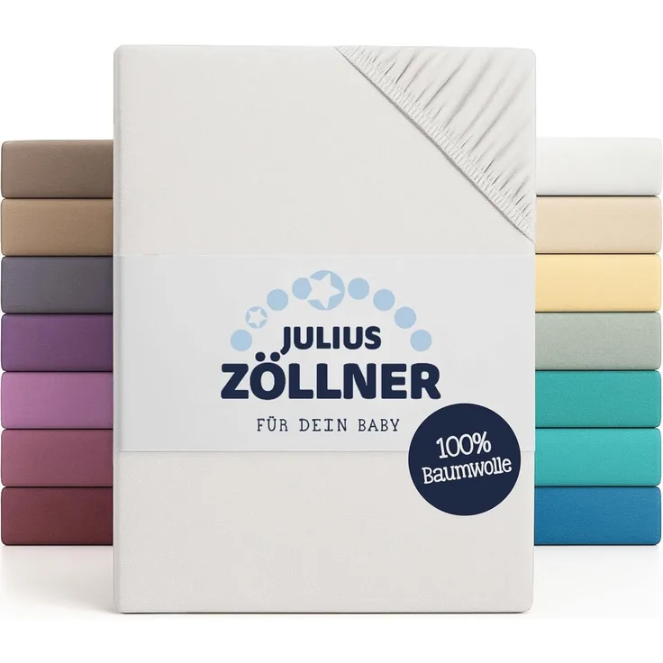 Julius Zöllner Jersey Spannbetttuch Doppelpack für das Kinderbett, Gr. 60x120 / 70x140, weiß