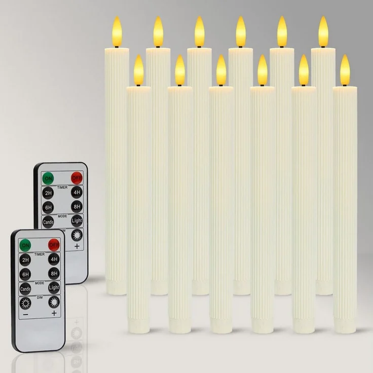 OZAVO LED-Kerze LED Stabkerzen mit Timer und Fernbedienung,Warmweiß, Helligkeit einstellbar, 2 Modi, für Weihnachtsdeko, Zimmer Deko, Hochzeit und Party – Bild 1