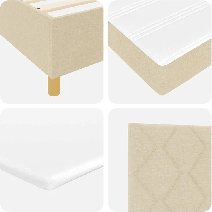 vidaXL Boxspringbett mit Kopfteil Creme 190 x 140 cm Stoff 3340814 – Bild 10