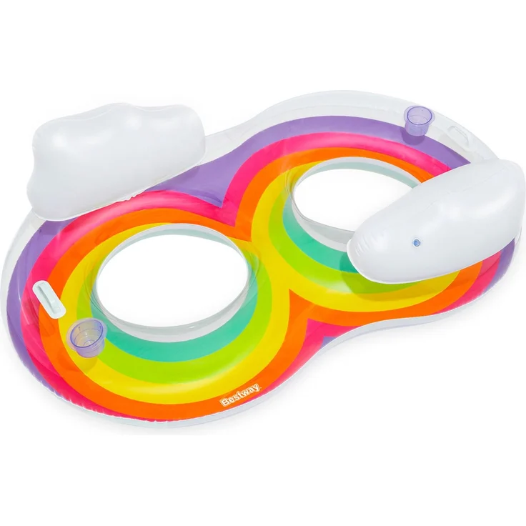Rainbow Dreams™ 2-Personen-Schwimmring mit Kopfstütze 172 x 102 x 53 cm – Bild 3