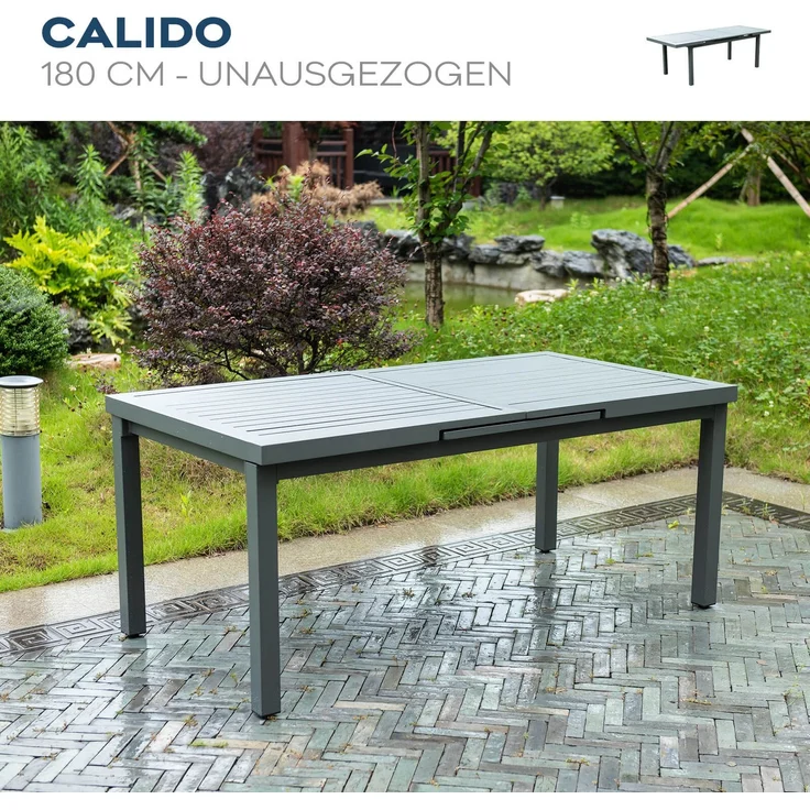 HOME DELUXE Garten-Sitzgruppe CALIDO MADERA inklusive ausziehbarer Gartentisch & 4 Stühlen – Bild 6