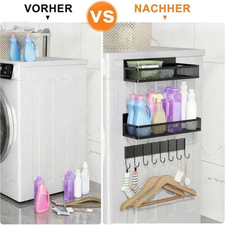 SURFOU Gewürzregal 3 Stück Magnetisches Regal Gewürzregal für Kühlschrank Organizer, Hängeregal Küche ohne bohren für Küchenorganisation und Aufbewahrung – Bild 3