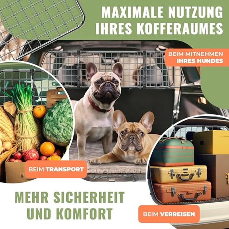 LovPet® Hundegitter Auto, Autoschutzgitter Trenngitter Universal, verstellbare Breite, Kopfstütze Kofferraum Autogitter Maße HxB 30 x 91-153 cm Kofferraumgitter,+ 2x Sicherheitsgurt für Hunde Schwarz – Bild 6