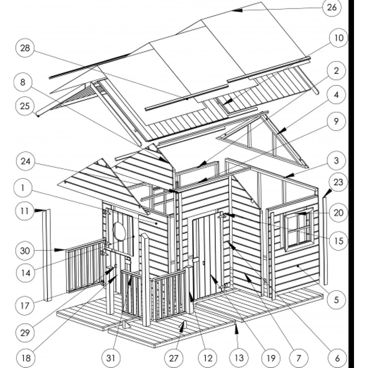 Kinderspielhaus Spielhaus Holz-Gartenhaus für Kinder #3996 – Bild 6