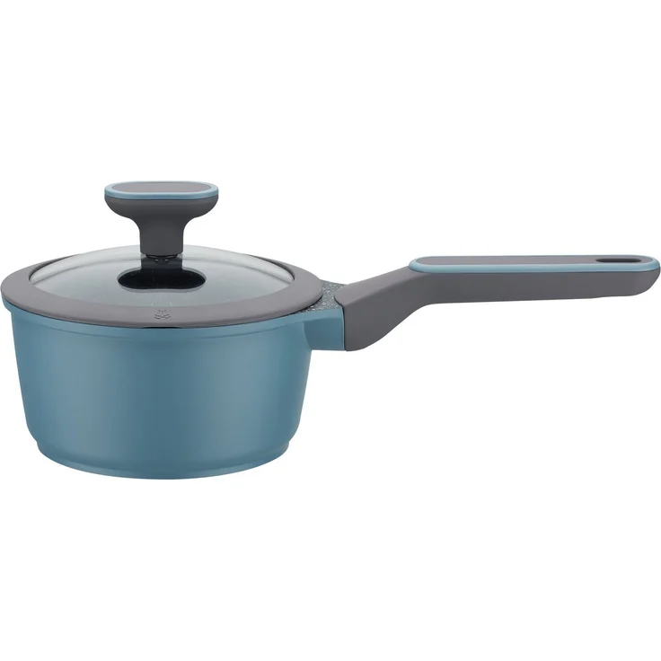 GSW Topf-Set Blue Granit, Aluminiumguss (Set, 7-tlg, Kochtopf 20/24 cm, 1 Stielkasserolle 16 cm, 1 Bratpfanne 24 cm), Induktion – Bild 2