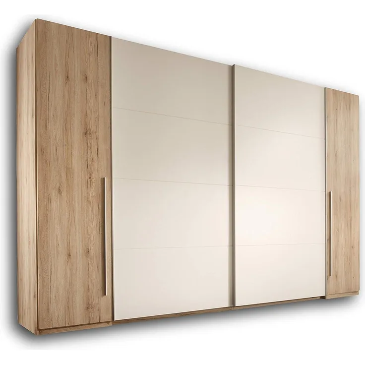 Schwebetürenschrank Eiche Weiß 315 cm