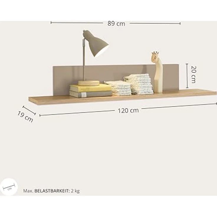 Stella Trading Hilda PEPPINI Wandboard in Mauvella Oak – modernes Wandpaneel für das Babyzimmer – 120 x 20 x 19 cm (B/H/T) – Bild 3