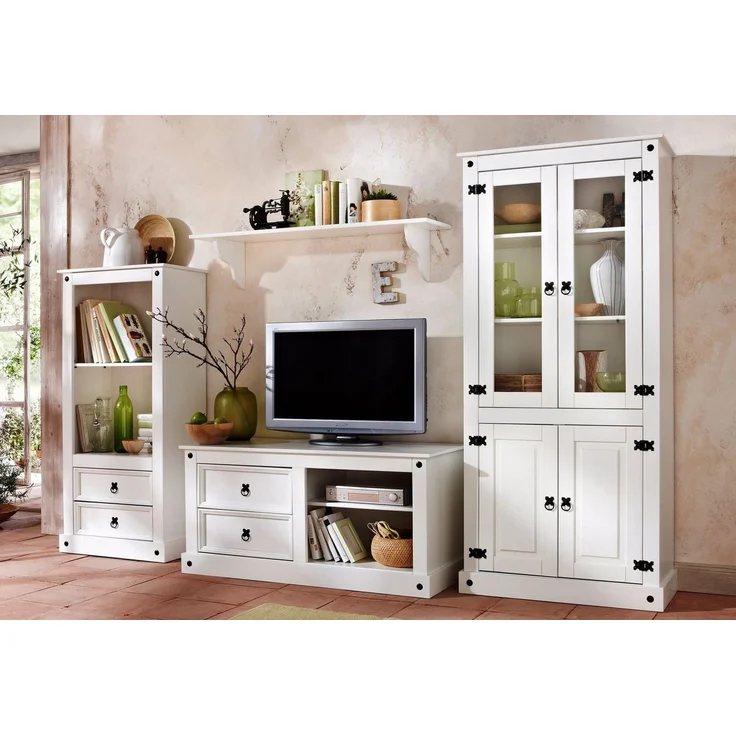 Home affaire Wohnwand, (Set, 3-St), bestehend aus 1 Vitrine, 1 Lowboard und 1 Regal, ohne Wandboard – Bild 5