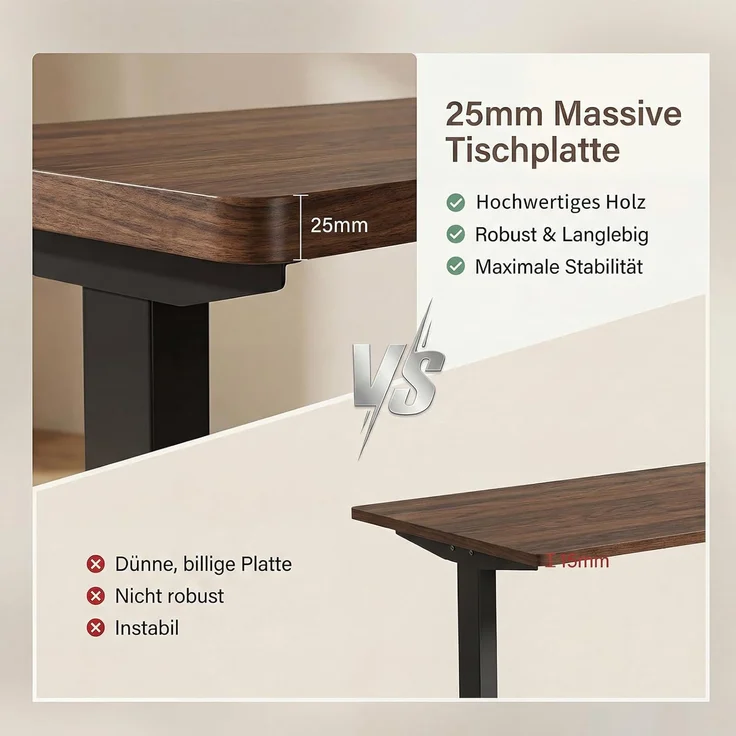 Devoko Höhenverstellbarer Schreibtisch 180x80 cm elektrisch, Höhenverstellung 71-121 cm mit Smart Control, 120 kg Tragkraft, für gesundes Arbeiten – Bild 4