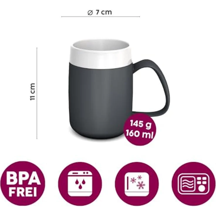 Ornamin Schnabelbecher Becher mit Trink-Trick mit Schnabelaufsatz/Trinkaufsatz, 2-tlg, Kunststoff, Trinkhilfe l Alltagshilfe l bruchstabil l BPA-frei l Made in Germany – Bild 3