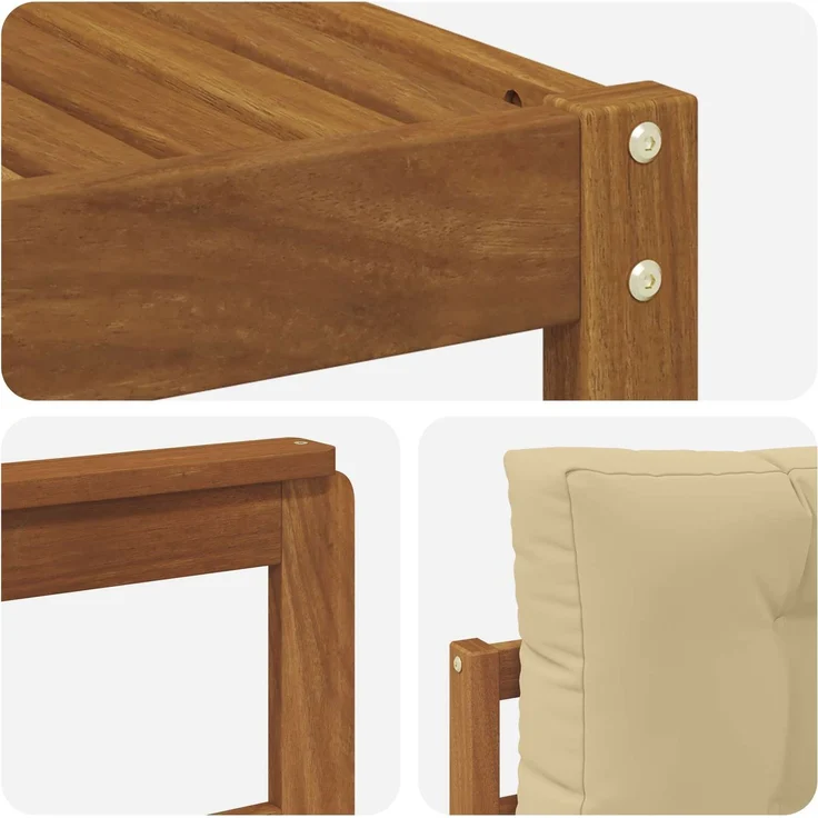 vidaXL Outdoor-Sofagarnitur 6 stk. 6-Sitzer Natur und Beige 3367816 – Bild 6