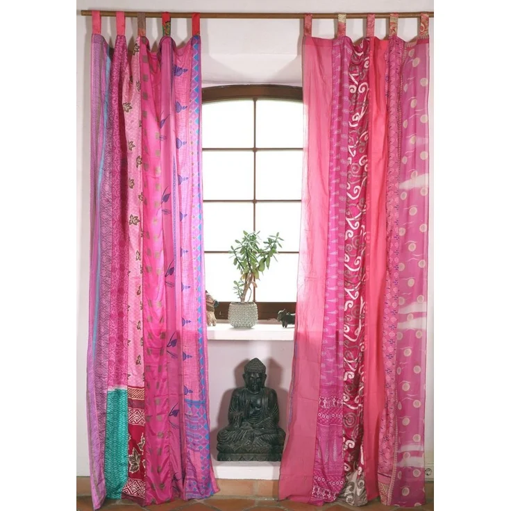 Guru-Shop Vorhang Seidiger Vorhang (1 Stk) Gardine aus Patchwork.. – Bild 2
