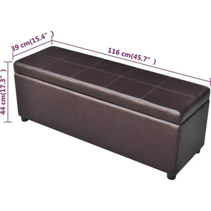 vidaXL Sitzbank mit Stauraum Lang Holz Braun 241064 – Bild 5