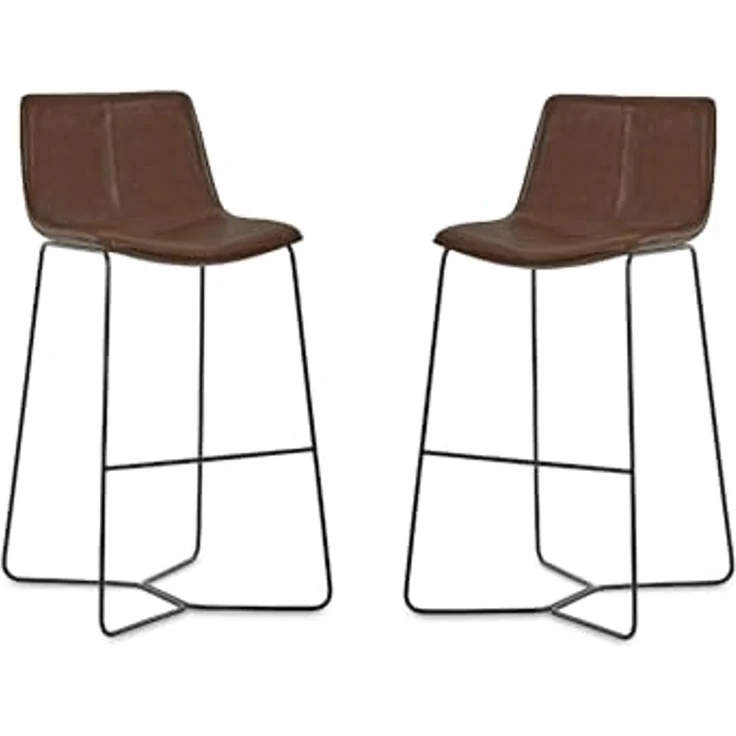 Julian Bowen Joren Barhocker, PU-Leder, Hellbraun, 2 Stück – Bild 4