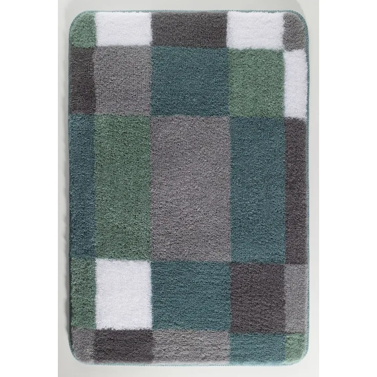 Kleine Wolke Badteppich EDGE LBH 120x70x2 cm blau Badematte Badvorleger Duschvorleger Duschmatte Badeteppich
