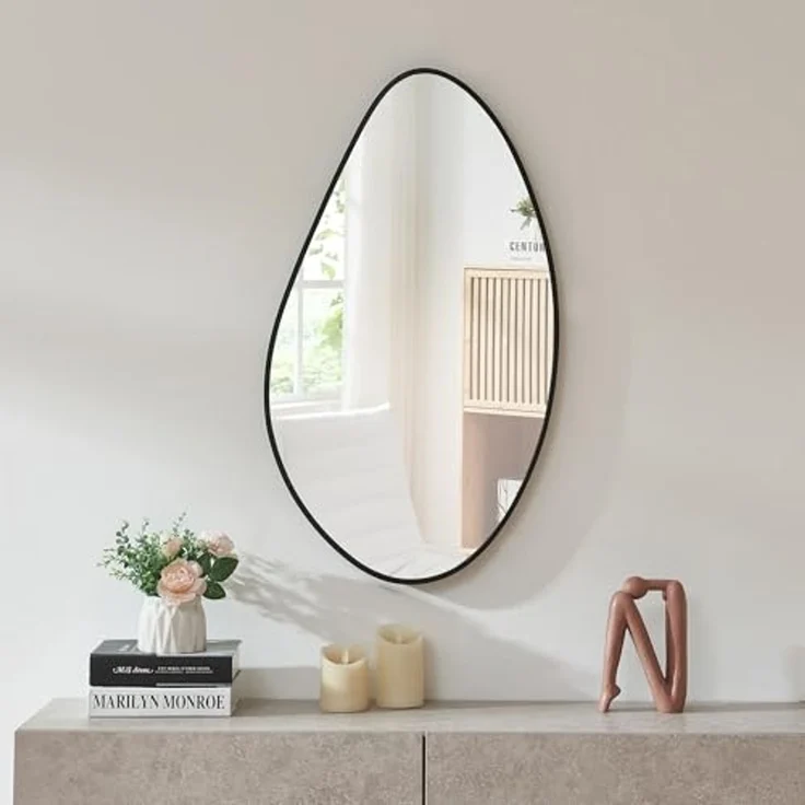 Wandspiegel Orland 82x46 cm Schwarz [en. casa] – Bild 2