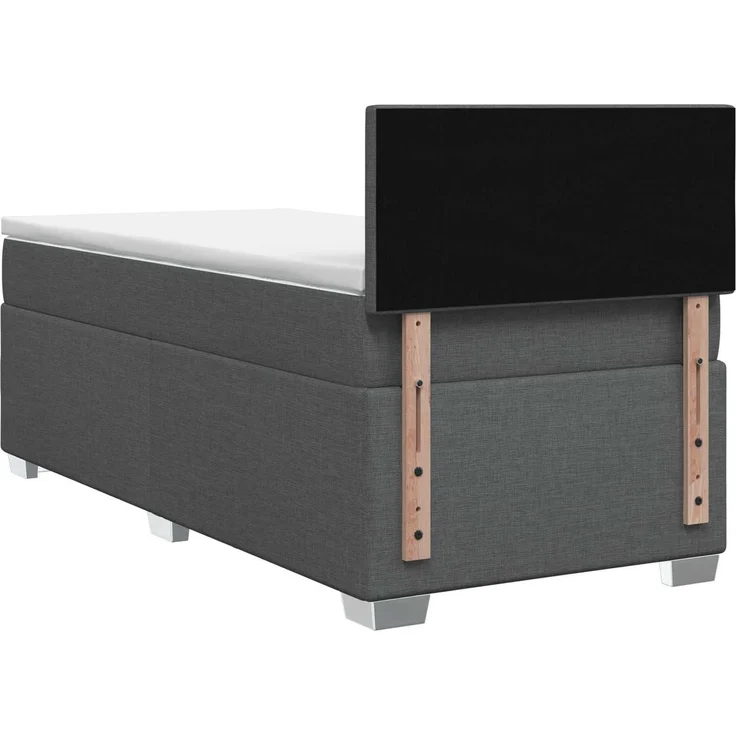 vidaXL Boxspringbett mit Matratze Dunkelgrau 90 x 190 cm Stoff 3450370 – Bild 8