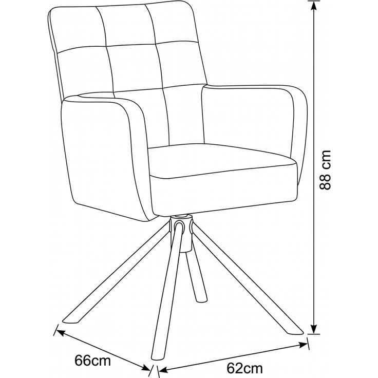 Wohn Schick WINSTON Armlehnenstuhl, olive,Gestell: Mattschwarz lackiertLuxus-Komfortsitz, 360° drehbar, - H 88 cm x T 66 cm x B 62 cm – Bild 9