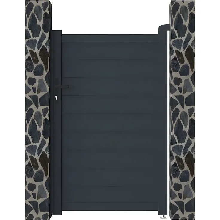 Vente-unique - NAZARIO Pedestrian gate Metall Grau - B 4,6 cm x H 161 cm x L 100 cm – Bild 3