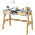 Bellabino 'Campo' Kinderschreibtisch, blau, 4-fach höhenverstellbar 56-75 cm, Jugendschreibtisch mit 2 Schubladen und 3 Aufbewahrungsfächern, 75x63x93 cm