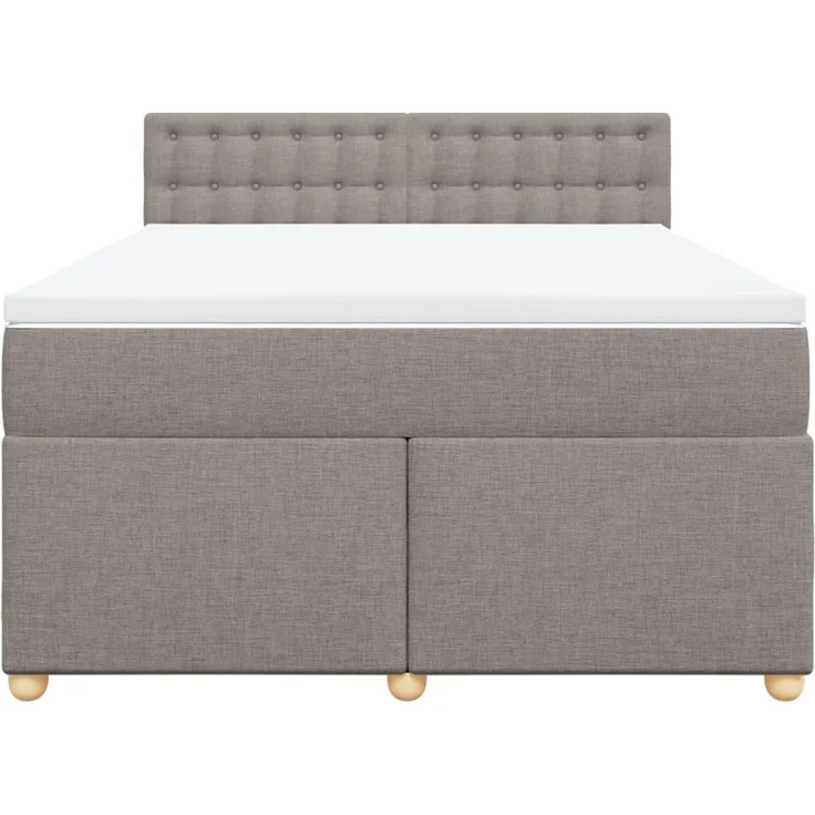 vidaXL Boxspringbett mit Matratze Taupe 160x200 cm Stoff 3289049 – Bild 6