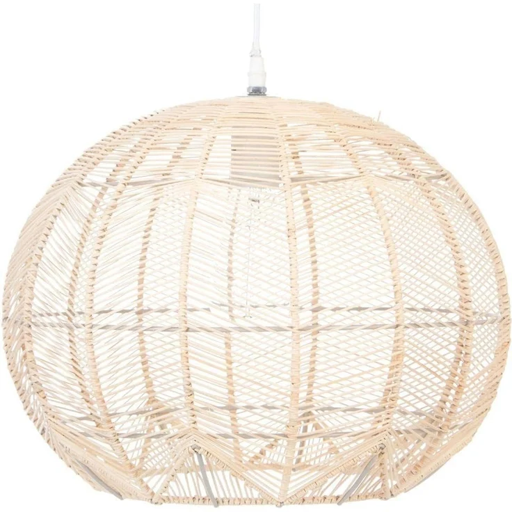 Atmosphera Créateur d'intérieur Pendelleuchte Hängeleuchte über Esstisch KITA, Rattan, Ø 38 cm, Leuchte mit Dekofunktion, ohne Leuchtmittel – Bild 1