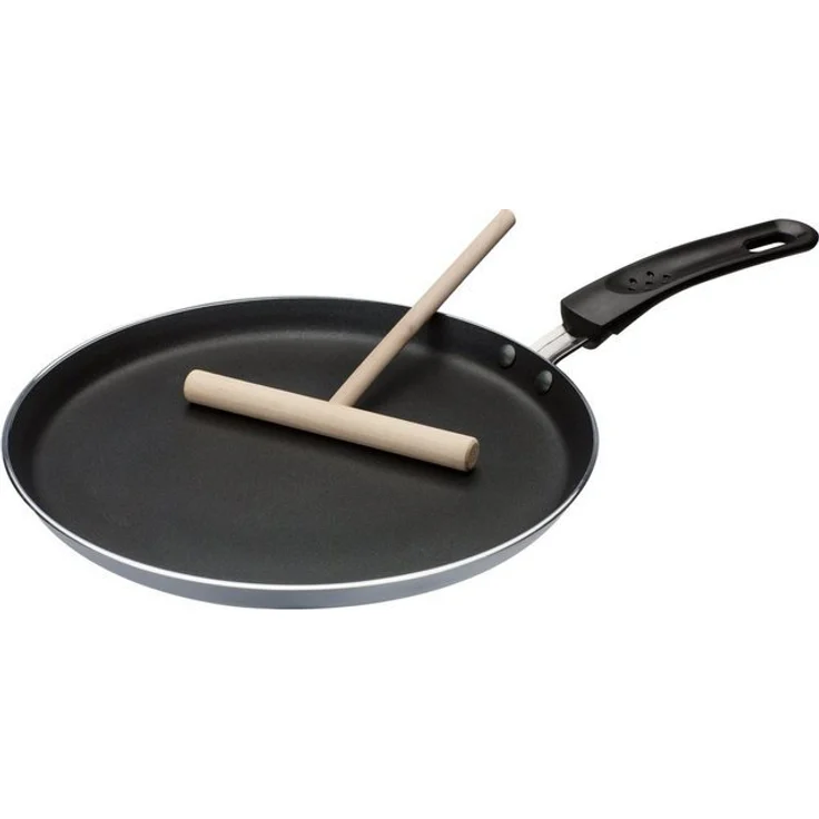 GSW grau/schwarz 456722 Aluminium Crepe-Pfanne Induktion 26cm-inkl. Teigverteiler, 26 cm, 2-Einheiten – Bild 3