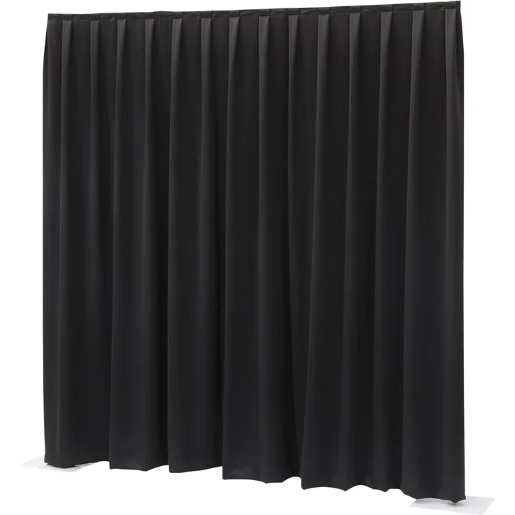 WENTEX P&D Vorhang MGS 175 g/m² Schwarz - 330 x 120 cm (B x H) - plissiert