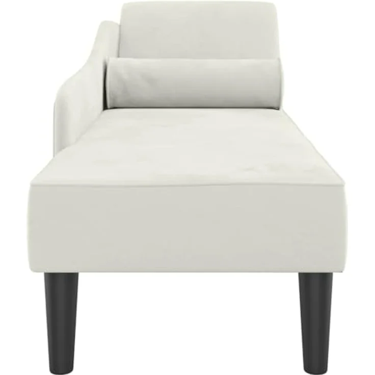 vidaXL Chaiselongue mit Kissen Creme Samt – Bild 7