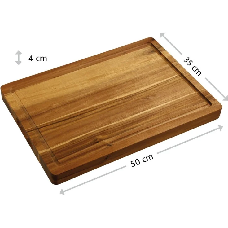 KESPER® Schneidebrett Tranchierbrett, Akazie, FSC, Akazienholz, (1-St), mit Saftrille – Bild 4