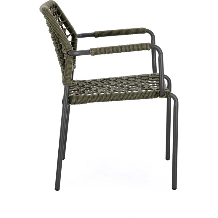Gartenstuhl Adajra aus Aluminium, modernes Design, stapelbar, Grün Anthrazit, Outdoor – Bild 5