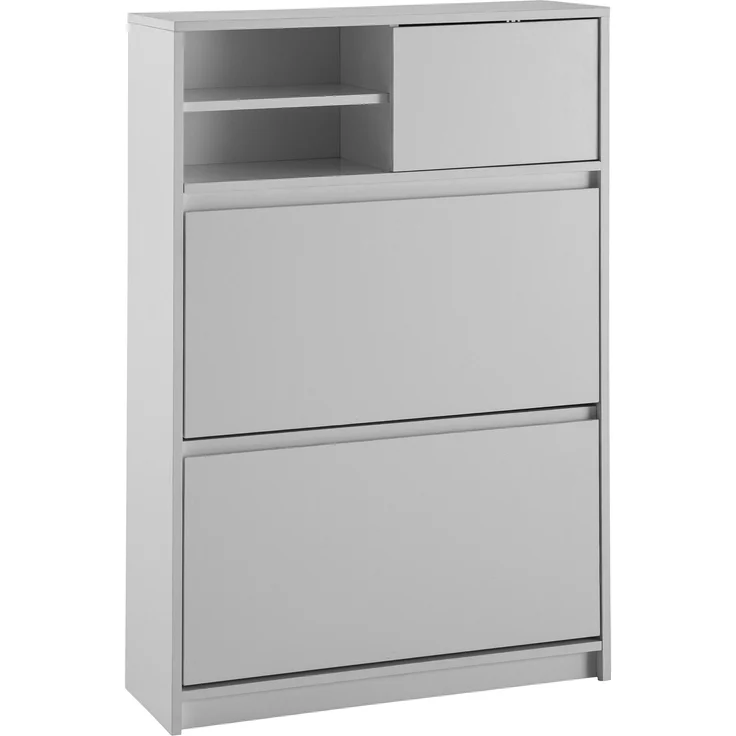 FINEBUY Schuhschrank FB102985 (Schuhkipper Weiß 71x110x24 cm Geschlossen) Schuhregal Flurschrank mit Ablage, Flurkommode – Bild 6