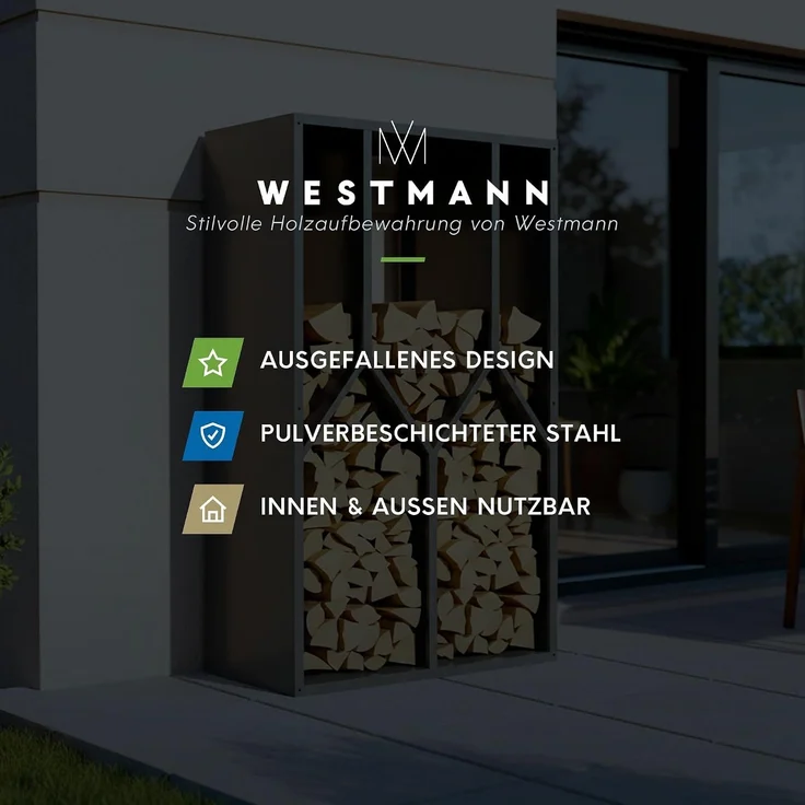 Westmann Castra B | Metall Kaminholzregal innen – Bild 7